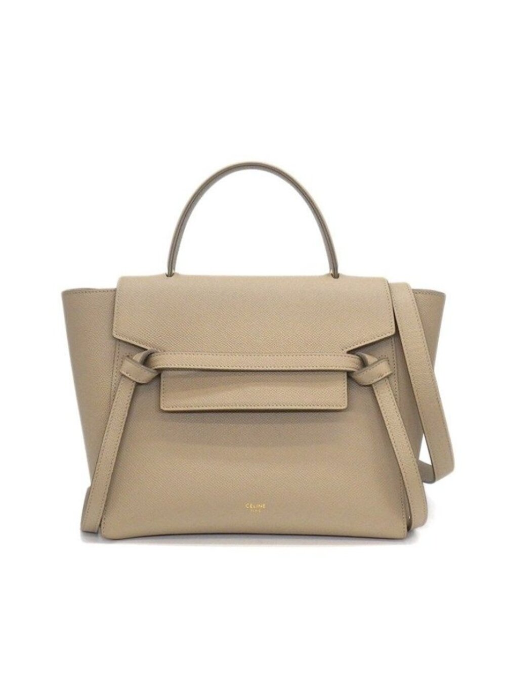 Celine Shoulder Bag Micro Light Taupe Calfskin Gold